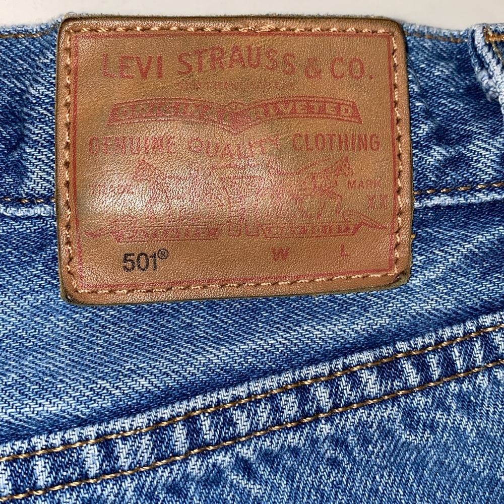 Levis 501s Button Fly Jeans Patchwork Unique One … - image 8